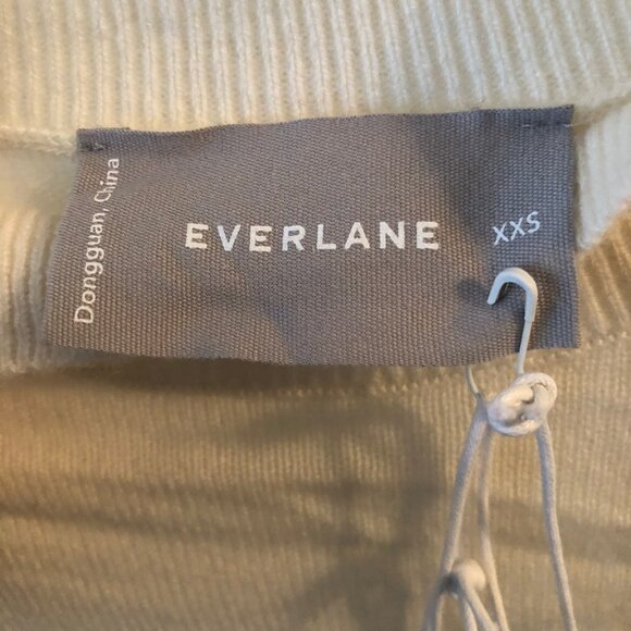 EVERLANE 100% CASHMERE RAGLAN MOCK NECK SWEATER IVORY SIZE XXS NWT - Picture 3 of 7